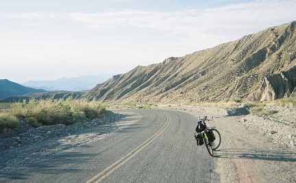 Back on paved Wildrose Road again, it's a blast riding back down through the canyon.