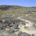 The Lava Tube Trail leaves the rough road and becomes a short footpath in a Wilderness area (no mechanized vehicles allowed)