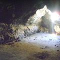 Another view with light pouring into the main room at the Lava Tube, Mojave National Preserve