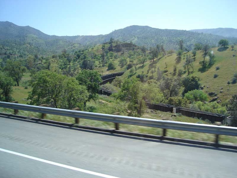 The Amtrak bus out of Bakersfield climbs over the mountains