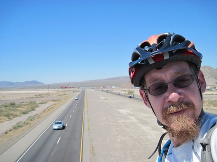 This morning, after breakfast buffet at the Big Boy, I ride the bridge over the freeway and enter Mojave National Preserve