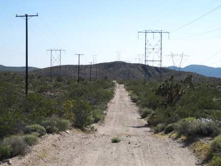 I ride down the powerline road a short distance and begin looking for a campsite; wow, the heat has really fried me today