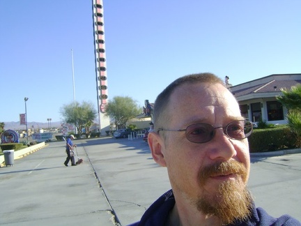 Morning in Baker, CA after filling up on needed calories from the breakfast buffet at the Big Boy restaurant