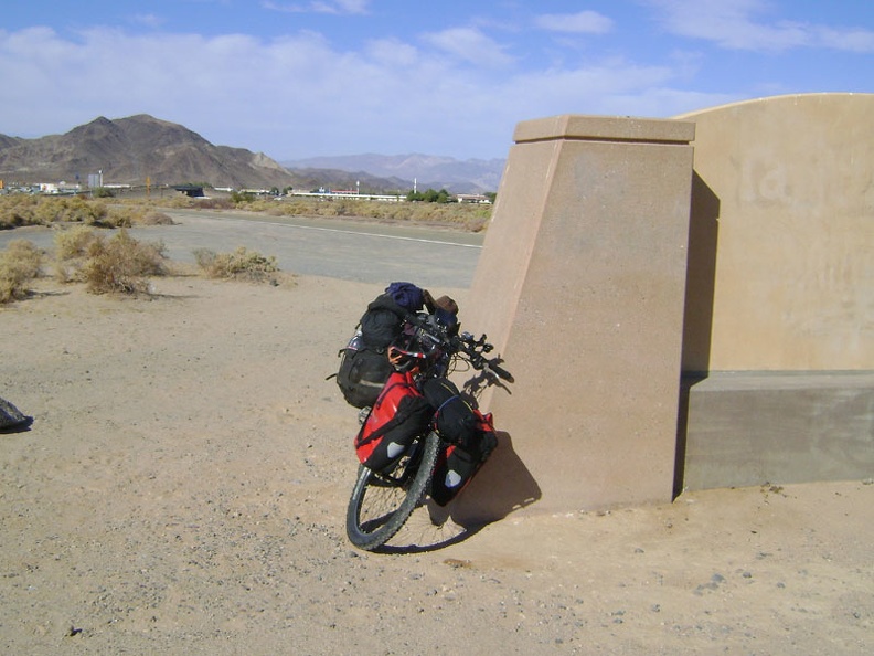 The Mojave National Preserve entrance sign just outside Baker is my first stop