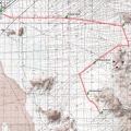 Bicycle route from Baker to Devil's Playground campsite northwest of Old Dad Mountain