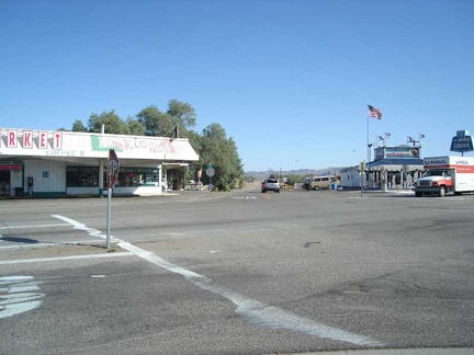 Baker's lone four-way intersection has a four-way stop, which is great when you want to cross the road