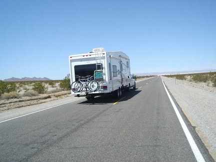 One of many campers passes me on Highway 127