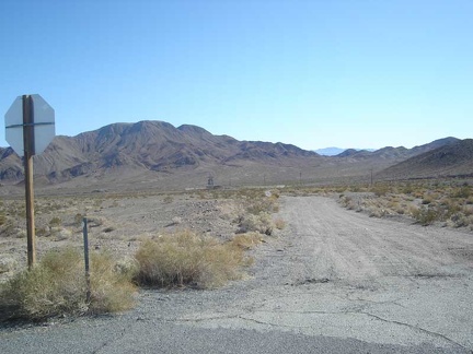 On the way up the hill is the dirt road to the old Ibex Springs mining area