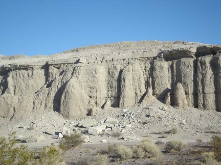 Close-up of erosion along Highway 127 near Old Spanish Trail Highway