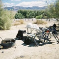 I pack my Furnace Creek camp site into the saddlebags of the 10-ton bike