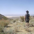 I stop for a break and a Clif bar on a small flat area to take in the view of the Kelso Dunes that has been behind me
