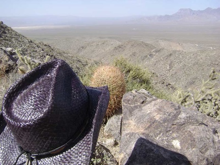 I sit down for a break on a boulder just beyond the upper Bighorn Basin mine and take in the visuals at about 3875 feet