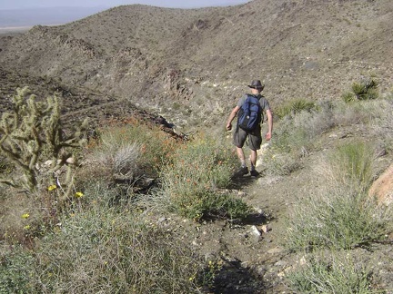 On the steeper, more eroded parts of the road, it's a bit slippery going downhill and almost like hiking cross-country