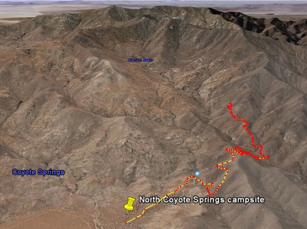 Bighorn Basin Mine hike as viewed in Google Earth (5.25 miles)