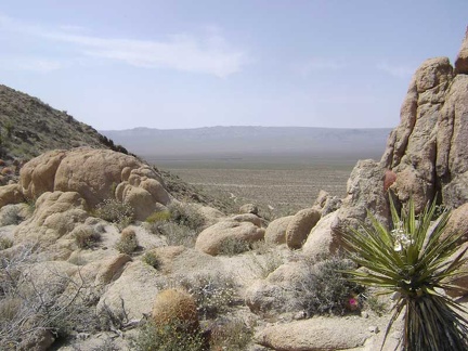 Northwest view through the boulders on the ridge