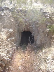 A tunnel at the first unnamed mine site off Globe Mine Road