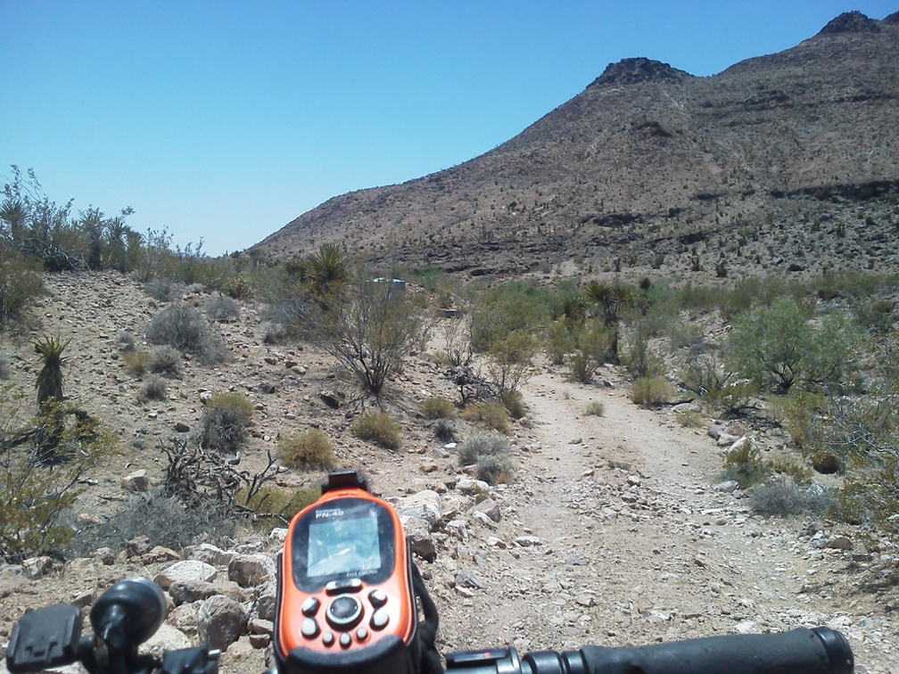 I ride the 3/4-mile rough road into the mouth of Borrego Canyon off Black Canyon Road