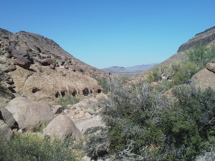 On the way back down Borrego Canyon, I get a good view of some rock igloos a bit like the ones I saw near Cave Spring yesterday