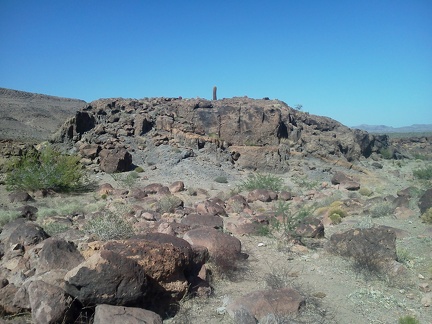 I walked around this mini-mesa on the way up Borrego Canyon; now it's time to walk up it