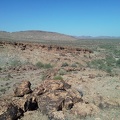 I pass some horizontal layers of rock on the way back to my bicycle parked near Borrego Canyon Road