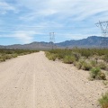 After close to three miles, I approach the power-line road that crosses Ivanpah Valley