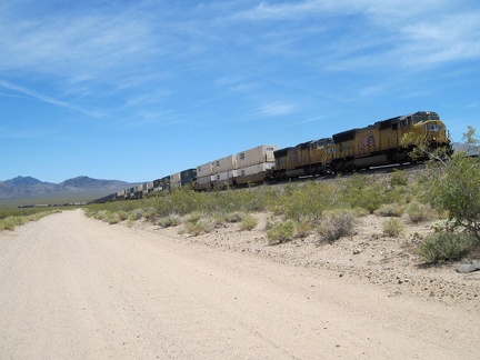 This route across the Mojave Desert gets a lot of freight-train traffic