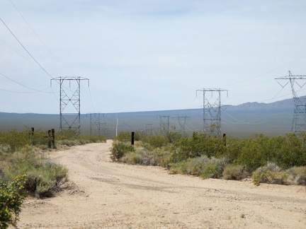 I take a look at the power-line road that heads southwest across the Ivanpah Valley