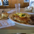 After 10 easy bicycle miles, I reach the Ludlow Café and have one of their famous breakfast plates