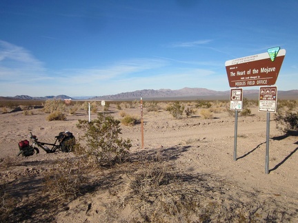  On the way down to Broadwell Dry Lake, I stop briefly at the junction of a powerline road that leads into the Bristol Mountains