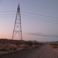 I cross the powerline road that leads off to the right to my Bristol Mountains campsite of the past two nights