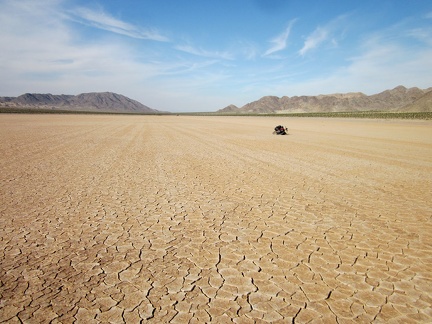 I take a break out in the middle of Broadwell Dry Lake to walk around and enjoy the expanse without the noise of my bicycle