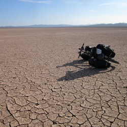 Day 5: Bicycle ride the length of Broadwell Dry Lake on the way back to Ludlow, Thanksgiving Day