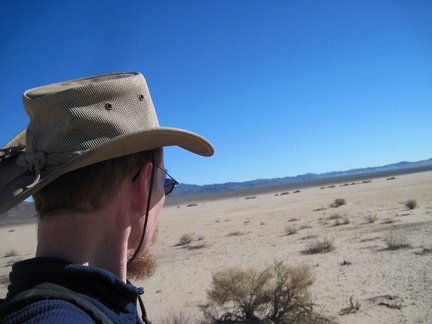 I arrive on the shores of Broadwell Dry Lake and begin the hike across the lake