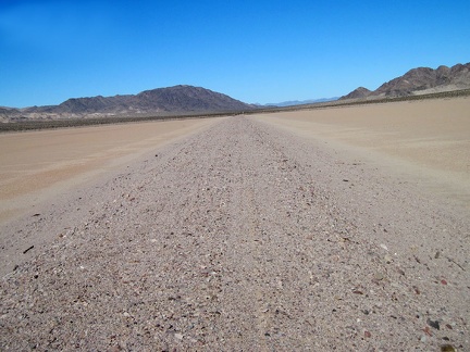 Looking north on the old T&amp;T Railroad grade running down the middle of Broadwell Dry Lake