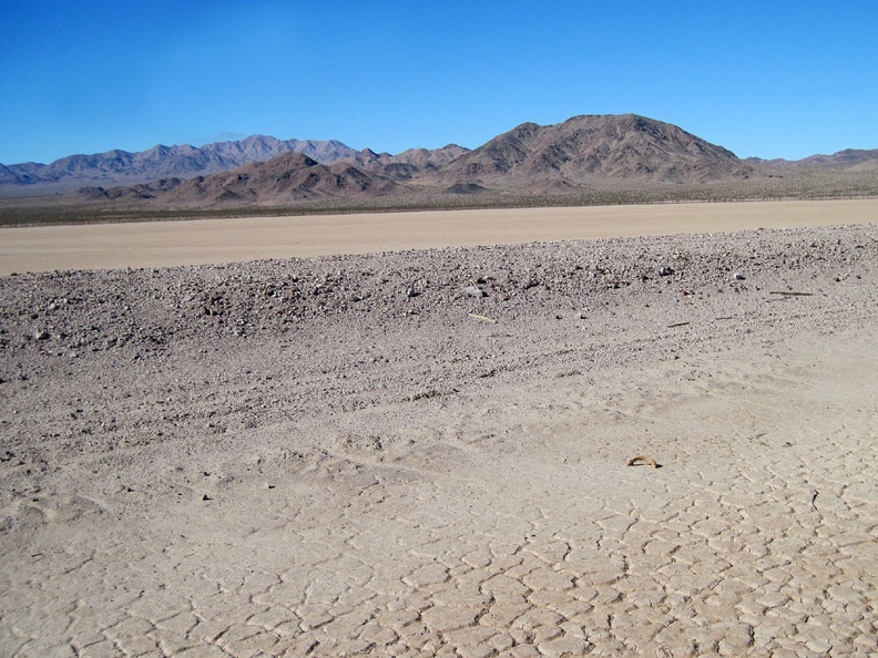 After 100 years, the old T&amp;T railroad berm running across Broadwell Dry Lake is still raised a couple feet above the lake