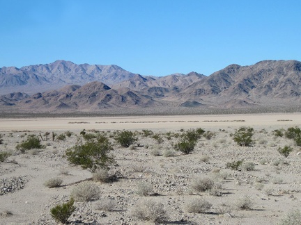 I take a look back at Broadwell Dry Lake and the Cady Mountains as I make my way up the fan