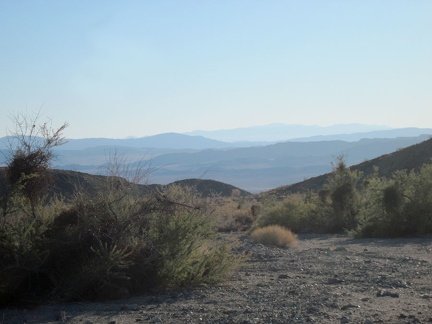 The hike out of the Kelso Dunes Wilderness Area back down to Broadwell Dry Lake begins in earnest