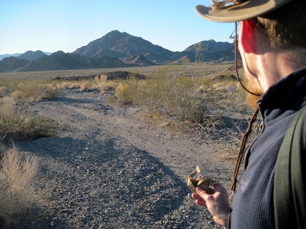 Beyond &quot;The Gate,&quot; I begin the hike down the fan toward Broadwell Dry Lake