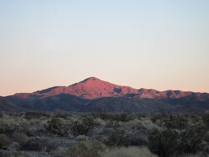 In just a few seconds the orange glow on the Bristol Mountains has melted into pink