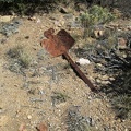 Presumably, this rusty, old sign used to deliver a message of some kind