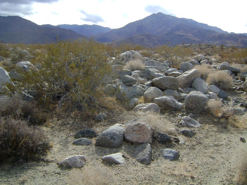 Looks like I may have a rocky hike ahead me up into Bull Canyon, the gap in the middle of the two big hills