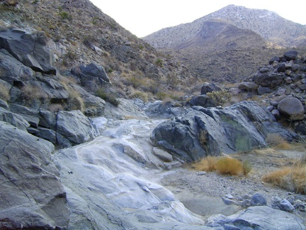 Seasonal streams have done a good job of polishing this rock bed in lower Bull Canyon, Mojave National Preserve