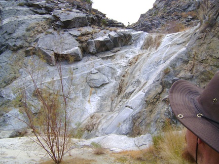 How cool, a little dry waterfall in middle Bull Canyon; it must be 15-20 feet tall