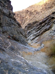 Heading downhill in Bull Canyon, Mojave National Preserve