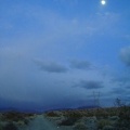 Full moon over Kelso Dunes power-line road at almost 17h; I'm back at camp by 17h20