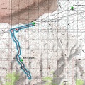 Bull Canyon hike route from campsite on Kelso Dunes power-line road