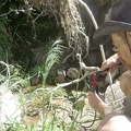 Filtering water from Cottonwood Spring, Mojave National Preserve