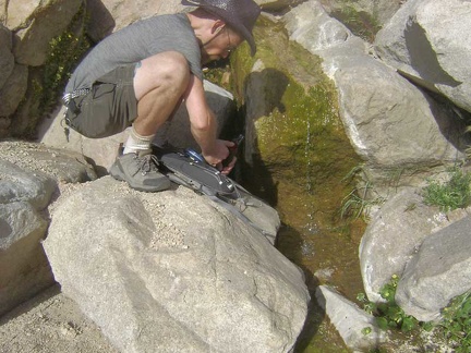 Just around the bend, I locate Butcher Knife Spring and get to the business of pumping some water into my near-empty Camelbak