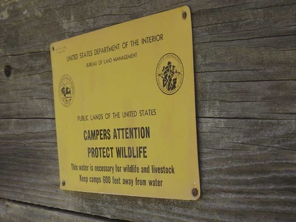 Old sign on the wilderness-camera box at Cottonwood Spring