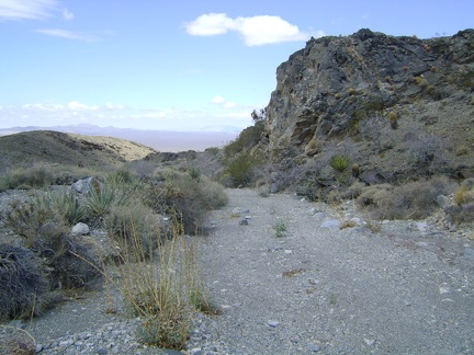 The next mile in the unnamed wash is really scenic as it winds downward between low rocky hills